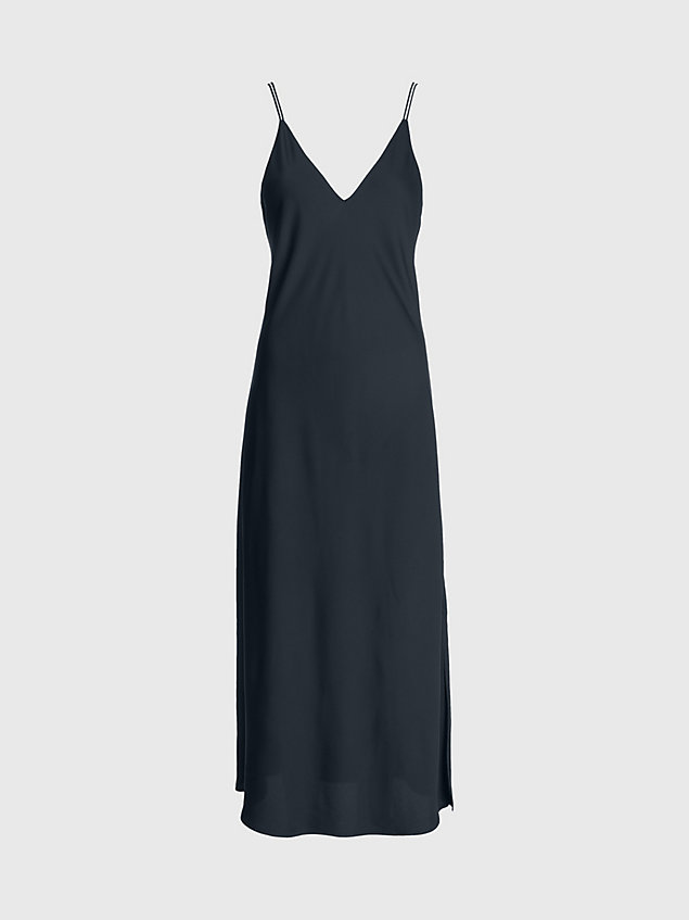 black slim midi-jurk met spaghettibandjes voor dames - calvin klein
