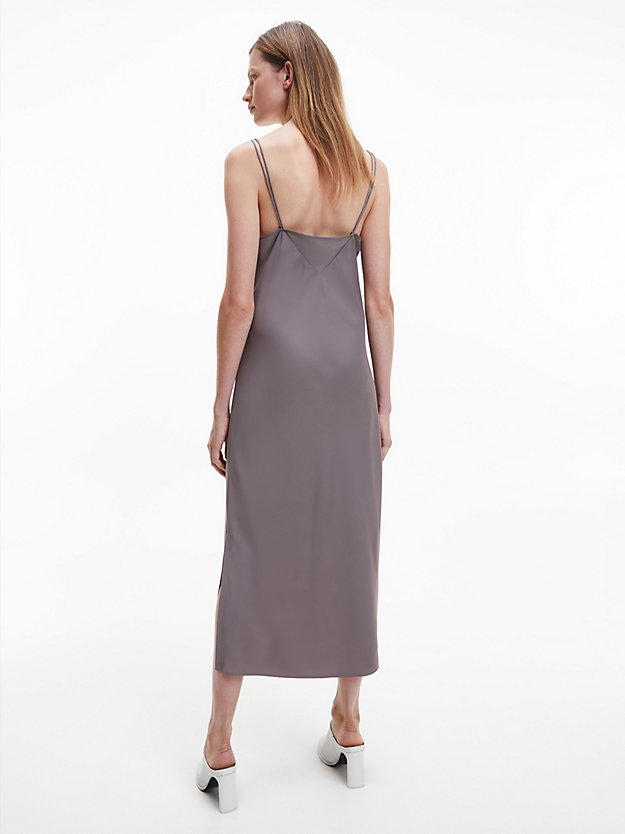 DESERT BROWN Slim Midi Slip Dress for women CALVIN KLEIN