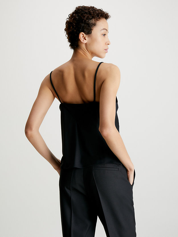 ck black recycled polyester cami top for women calvin klein
