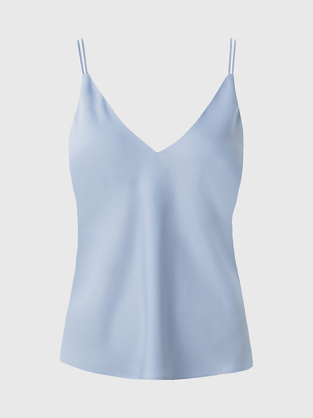 blue recycled polyester cami top for women calvin klein