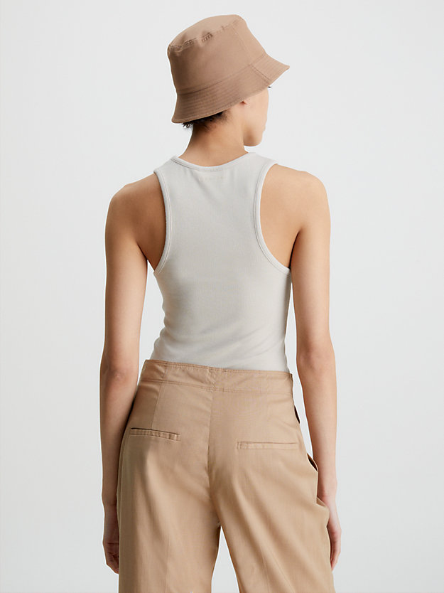 smooth beige skinny ribbed modal tank top for women calvin klein
