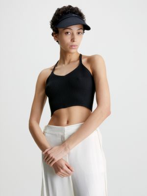 CK BLACK Slim Ribbed Tank Top undefined women Calvin Klein