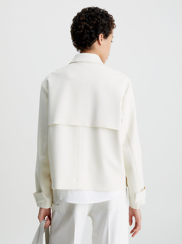 giacca-camicia in crêpe di viscosa white da donna calvin klein