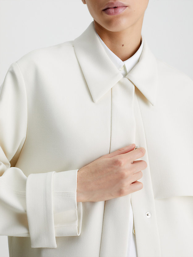 vanilla ice viscose crepe shirt jacket for women calvin klein