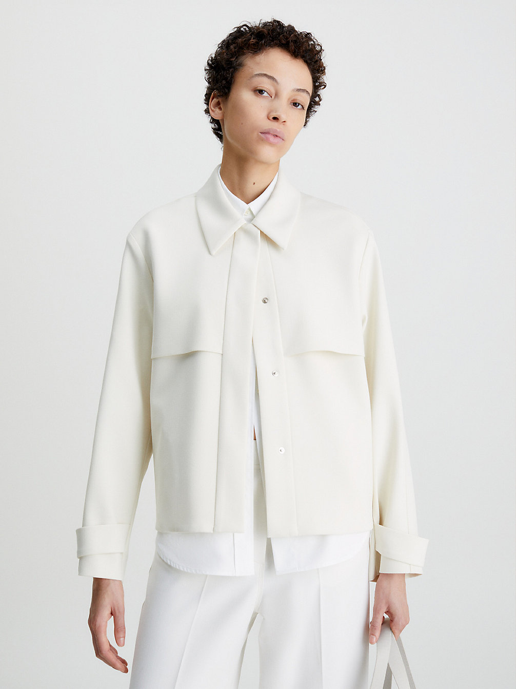 VANILLA ICE Viscose Crepe Shirt Jacket undefined women Calvin Klein