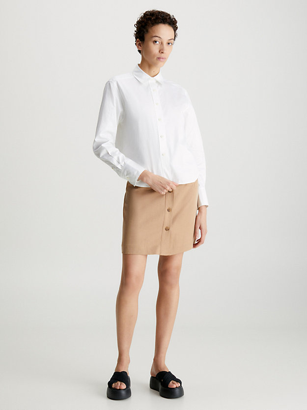 BRIGHT WHITE Relaxed Cropped Back Shirt for women CALVIN KLEIN