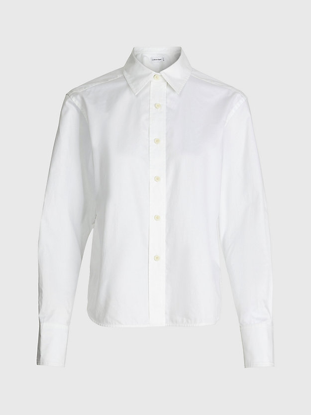 BRIGHT WHITE Swobodna koszula z krótkim tyłem dla Kobiety CALVIN KLEIN
