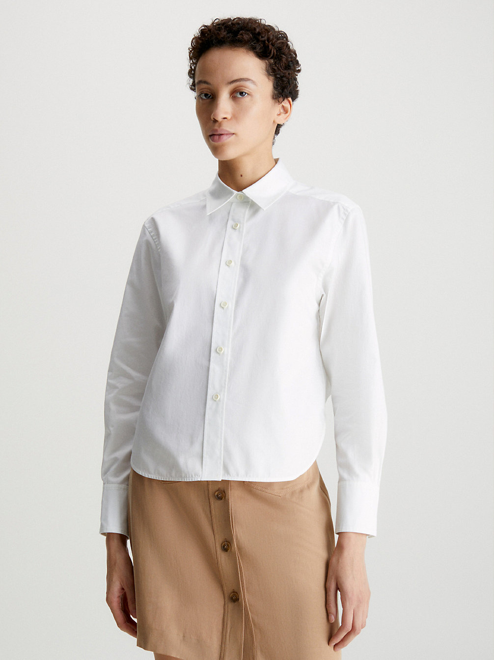 BRIGHT WHITE > Relaxed Cropped Back Shirt > undefined Женщины - Calvin Klein
