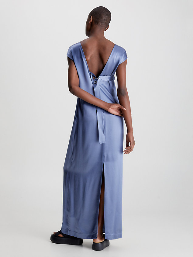 blue satynowa sukienka maxi dla kobiety - calvin klein