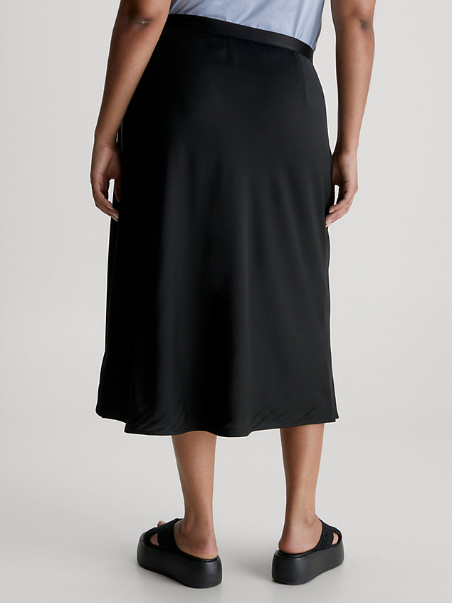 black plus size crepe midi skirt for women calvin klein
