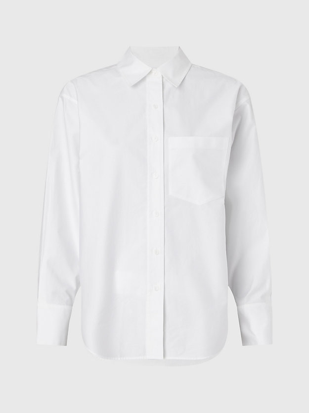 bright white swobodna satynowa koszula plus size dla kobiety - calvin klein