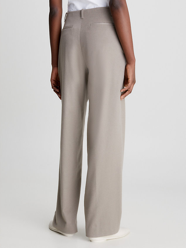 grey soft tailored wool trousers for women calvin klein
