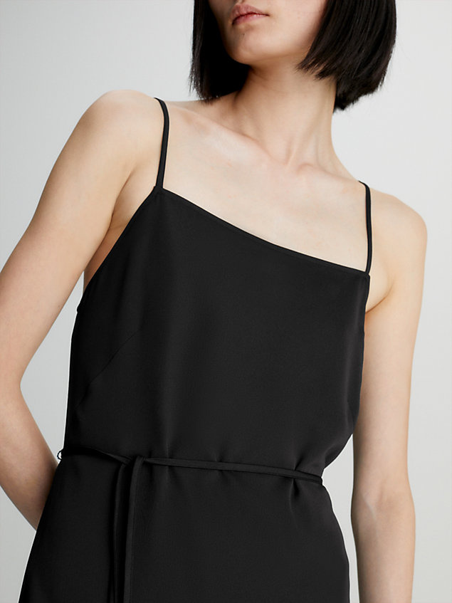 black wsuwana sukienka midi z krepy dla kobiety - calvin klein