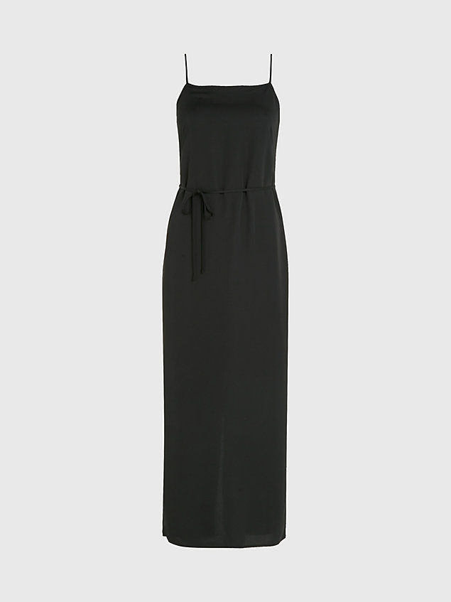 black crepe midi slip dress for women calvin klein