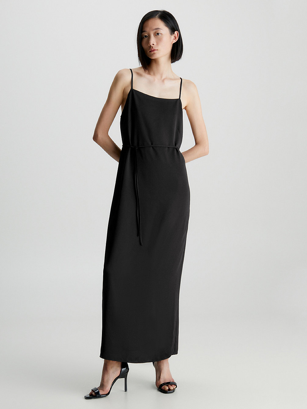 CK BLACK Crepe Midi Slip Dress undefined women Calvin Klein