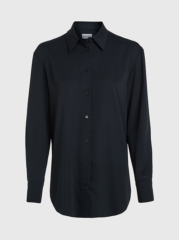 ck black lässiges hemd aus leichtem krepp für damen - calvin klein