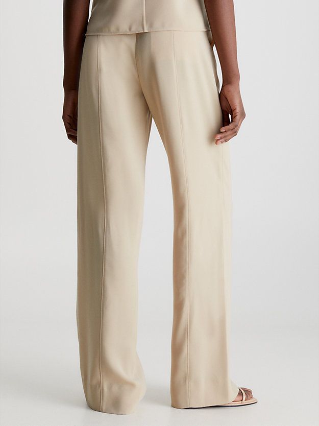 PASTEL SAND Spodnie z diagonalu z szerokimi nogawkami dla Kobiety CALVIN KLEIN