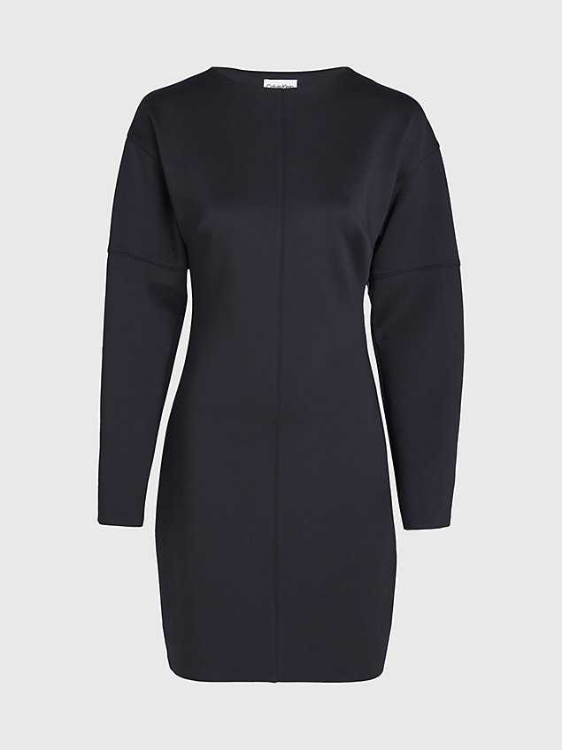 black slim long sleeve fitted dress for women calvin klein