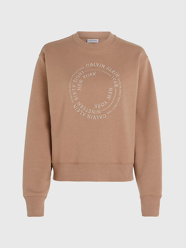 ginger snap oversized logo sweatshirt for women calvin klein