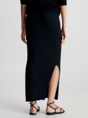 Buy Calvin Klein Brand Tape Ribbed Skirt 