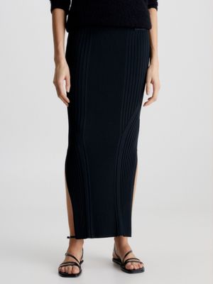 Slim Ribbed Logo Tape Skirt Calvin Klein®