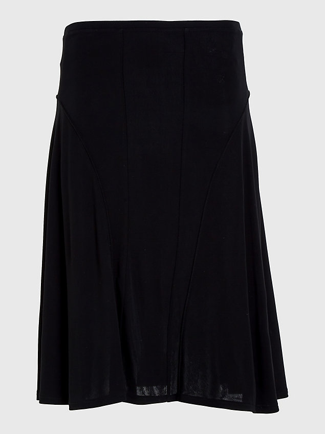 black wąska lejąca rozszerzana spódnica dla kobiety - calvin klein