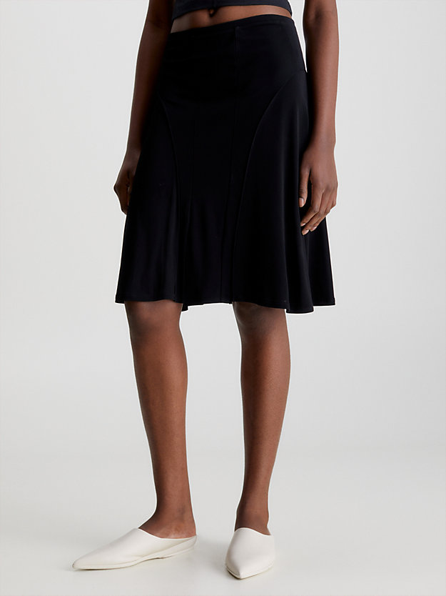 CK BLACK Wąska lejąca rozszerzana spódnica dla Kobiety CALVIN KLEIN