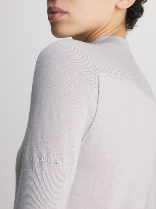 SILVER GRAY Wąski sweter z wełny merynosa dla Kobiety CALVIN KLEIN