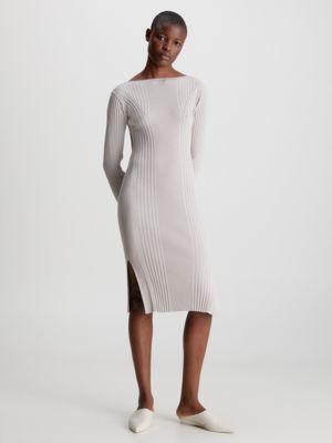 Slim geribbelde jurk met open rug Klein® | K20K205753PE9