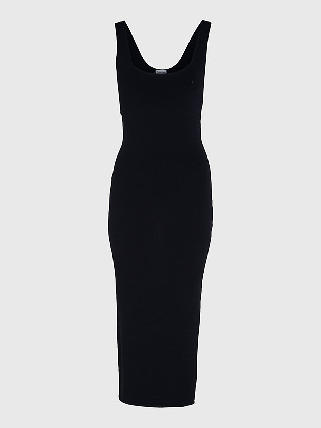ck black wąska sukienka z dzianiny ściągaczowej dla kobiety - calvin klein
