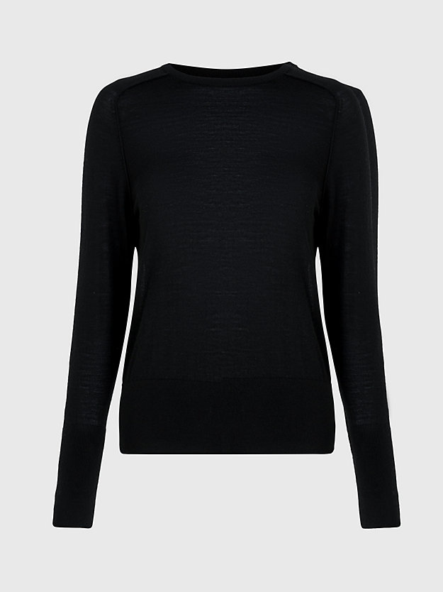 ck black wąski sweter z wełny merynosa dla kobiety - calvin klein