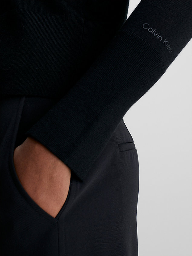 black schmaler cardigan-pullover aus wolle für damen - calvin klein