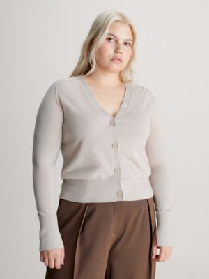 Calvin Klein Women's Cutout V Neck Cardigan Black Size Large
