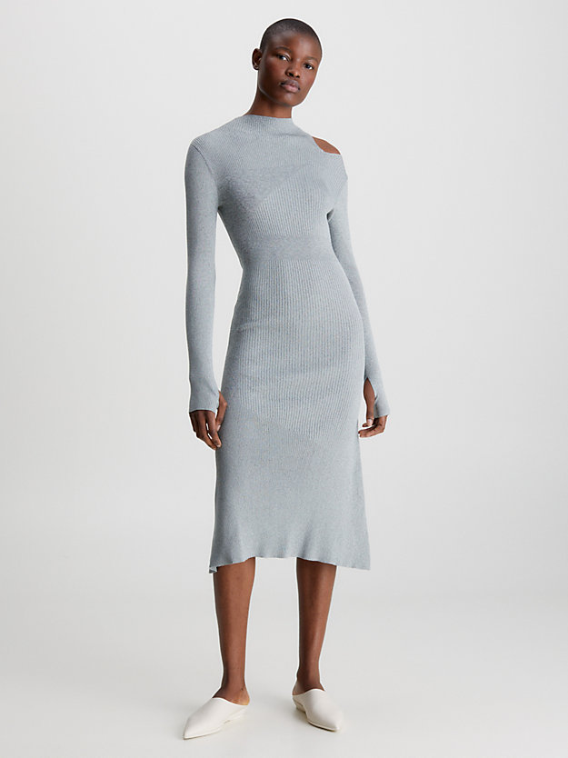 BELGIAN BLOCK / SEDONA SAGE Schmal geripptes Midi-Kleid für Damen CALVIN KLEIN