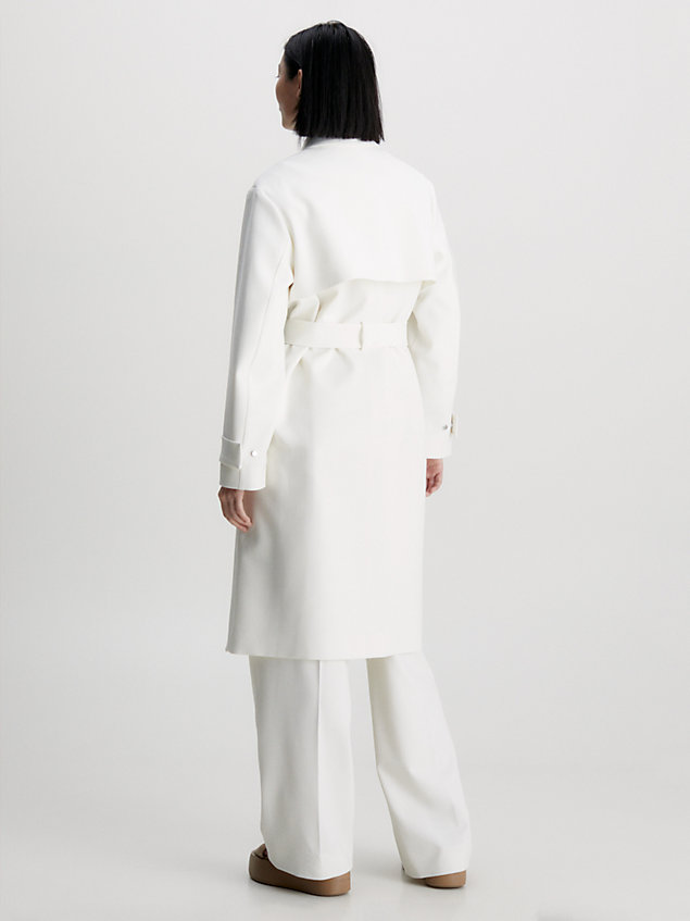 white viscose crepe coat for women calvin klein
