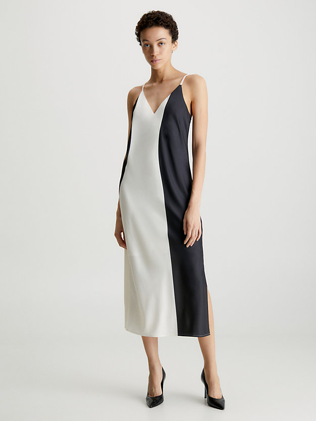 VANILLA ICE / CK BLACK Slim Colourblock Slip Dress for women CALVIN KLEIN