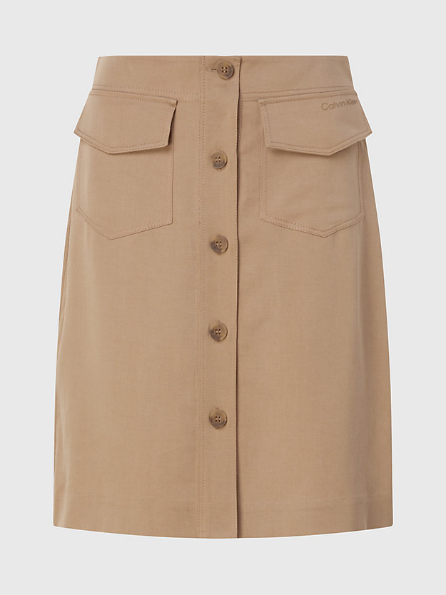 timeless camel plus size buttoned straight skirt for women calvin klein