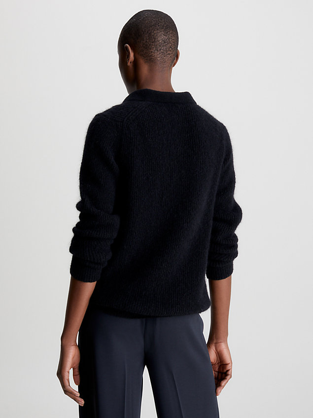 black alpaca wool blend jumper for women calvin klein