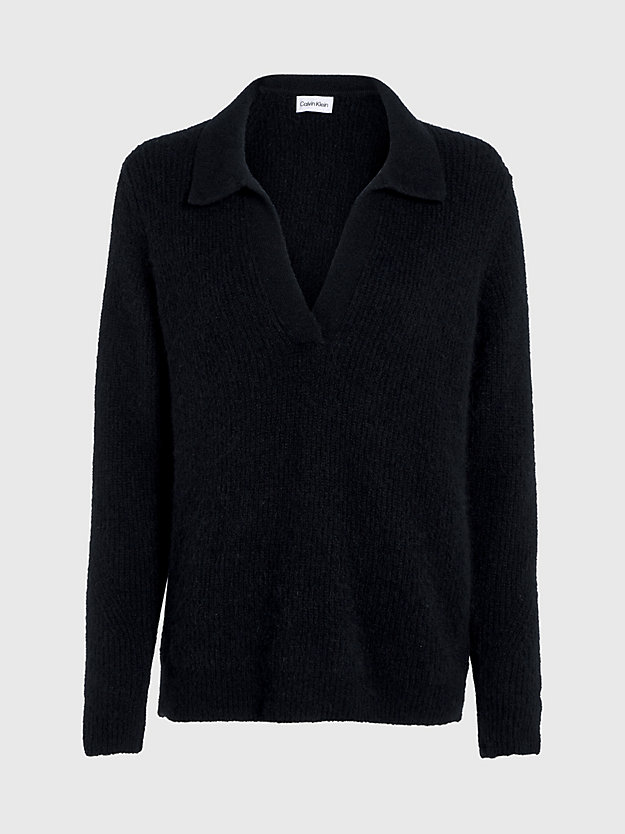 jersey de mezcla de lana de alpaca ck black de mujer calvin klein