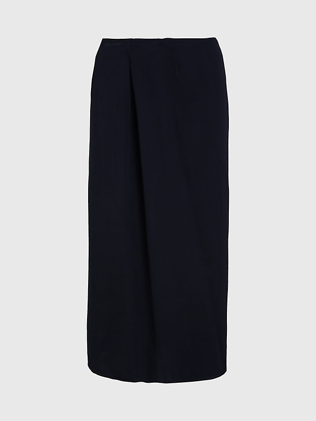 black spódnica kopertowa z błyszczącej wiskozy dla kobiety - calvin klein
