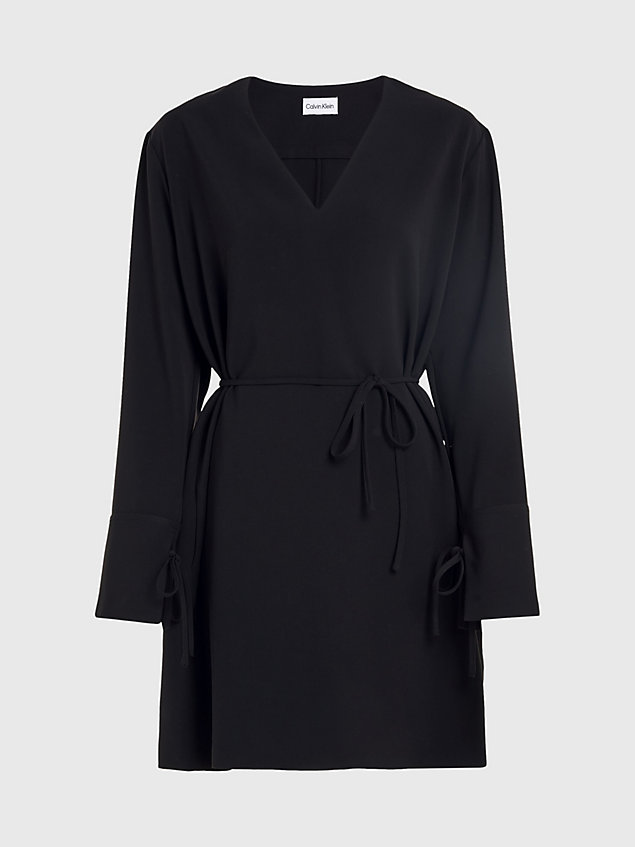 black relaxed structure twill dress for women calvin klein