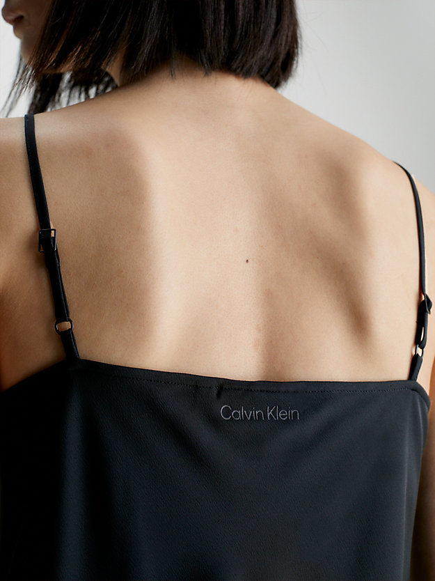 ck black podkoszulka na ramiączkach z krepy dla kobiety - calvin klein