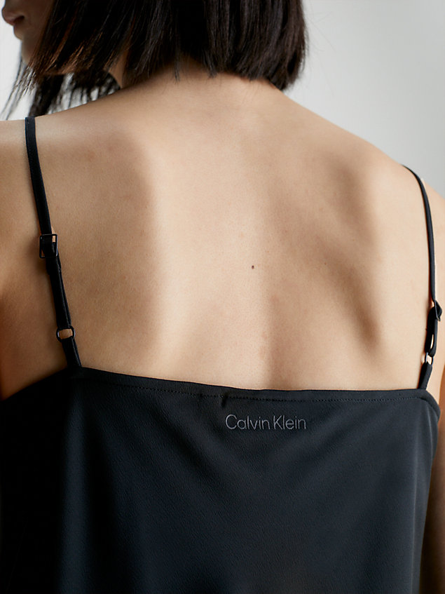 black podkoszulka na ramiączkach z krepy dla kobiety - calvin klein