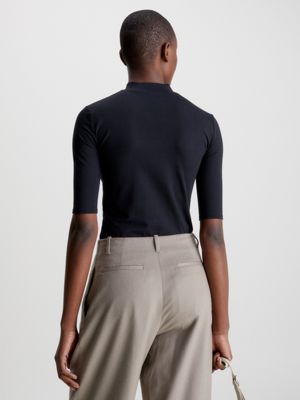 CK BLACK Skinny Mock Neck Top for women CALVIN KLEIN