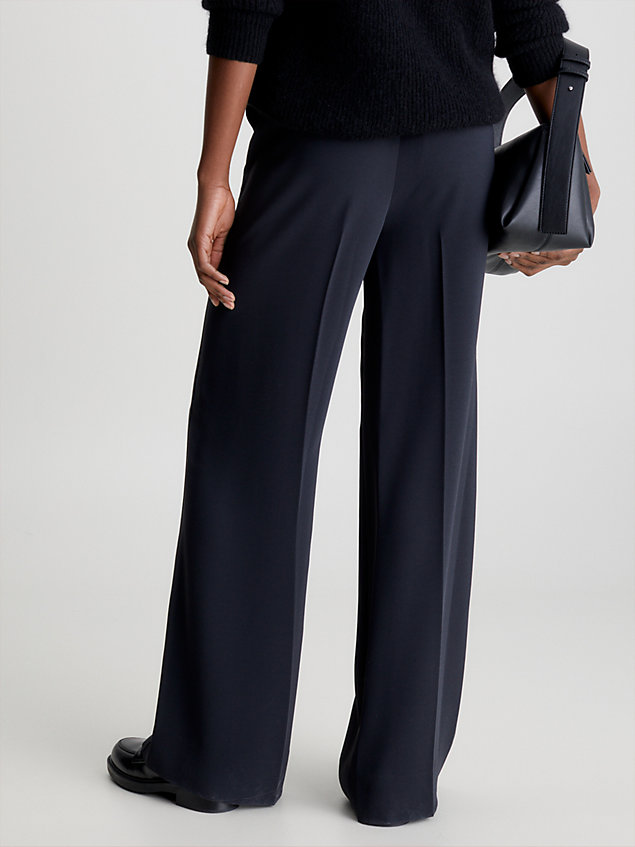 black twill elastic waist trousers for women calvin klein