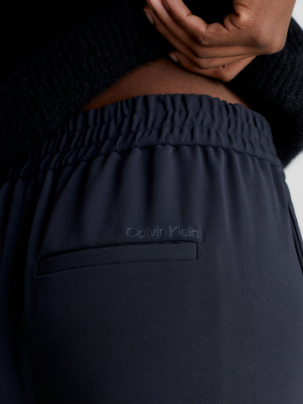 ck black twill broek met elastische taille voor dames - calvin klein