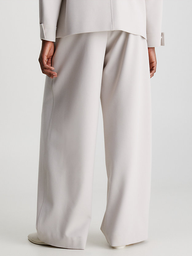 SILVER GRAY Relaxed Wide Leg Trousers for women CALVIN KLEIN
