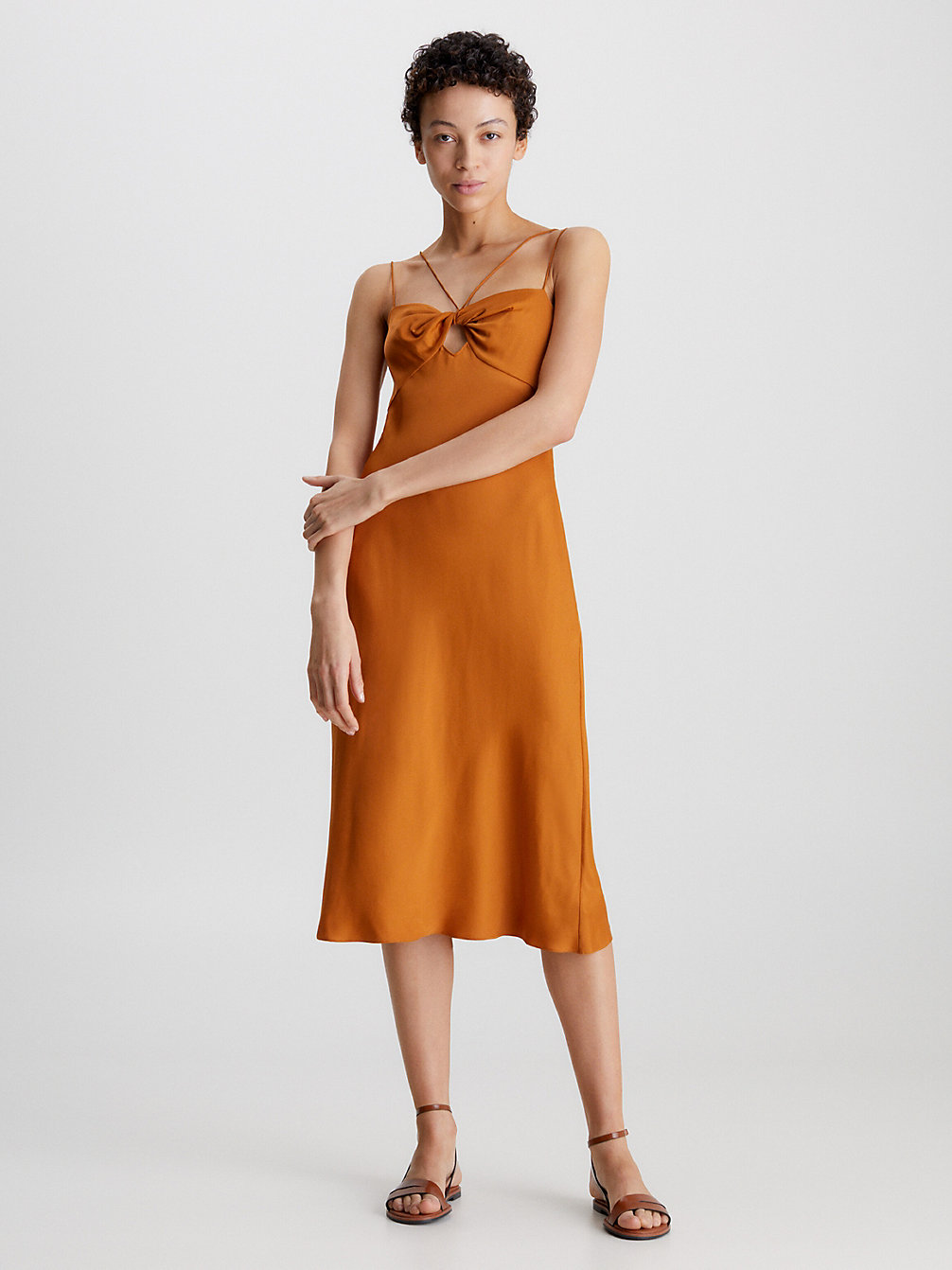 ALLSPICE Slim Twist Front Slip Dress undefined women Calvin Klein