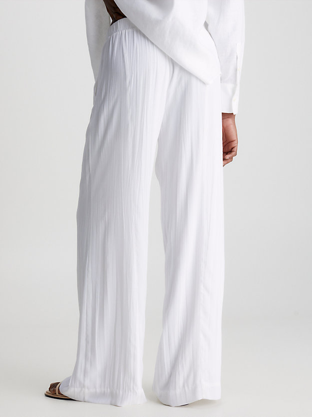 BRIGHT WHITE Spodnie z krepy z szerokimi nogawkami dla Kobiety CALVIN KLEIN