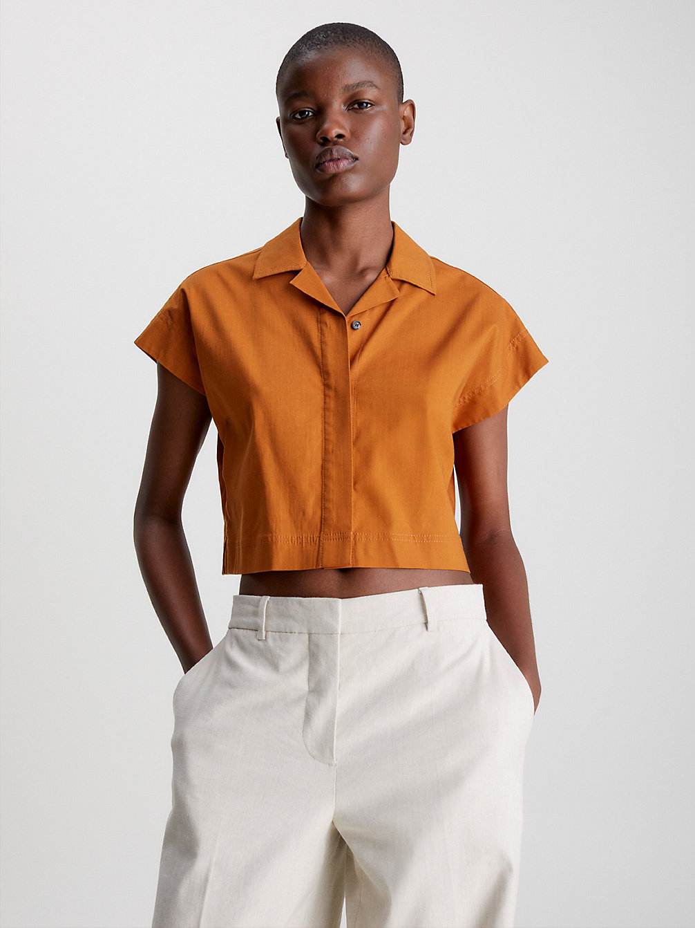ALLSPICE Relaxed Lyocell Cropped Shirt undefined women Calvin Klein